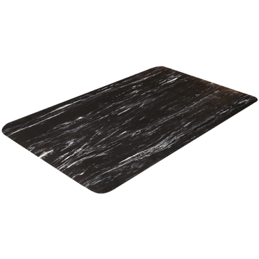 Workers-Delight Spiffy Vinyl 60 x 3 ft Black Anti-Fatigue Dry Mat